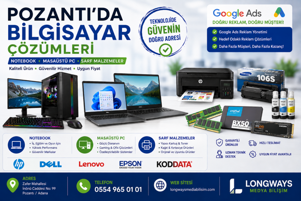 #PozantıWebTasarım
#GoogleAds
#SEOHizmeti
#AdanaWebTasarım
#PozantıSEO
#KurumsalWebSitesi
#DijitalReklam
#GoogleReklam
#WebTasarım
#LongwaysMedia
#PozantıBilgisayar
#AdanaSEO
#MobilUyumluSite
#İnternetSitesi
#GoogledaÜstSıra